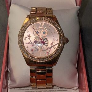 #39 Betsey Johnson pink gold watch